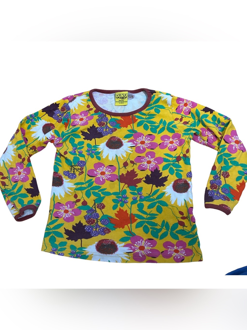 Duns yellow floral organic cotton long sleeve tee